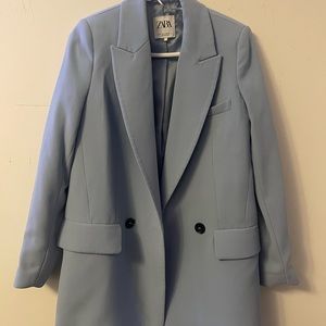 Baby blue oversized Zara blazer